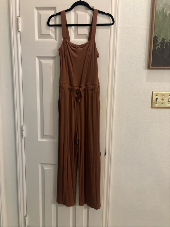 Wishlist Pants - Wishlist Chestnut Wide-Leg Jumpsuit with Drawstring